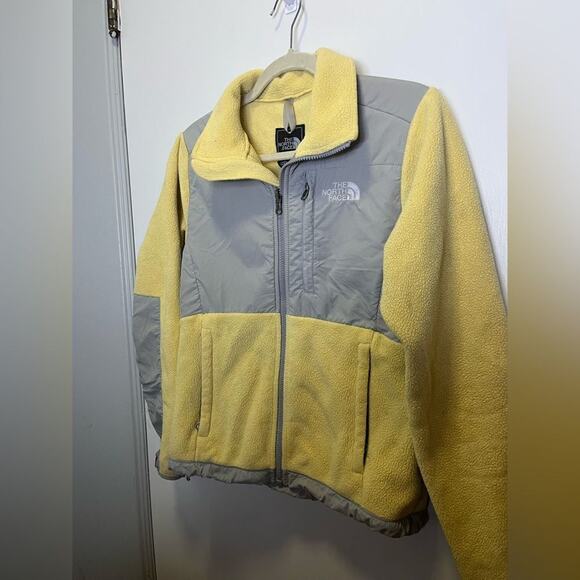 The North Face Yellow Grey Polartec Recycled Fleece Zip Up Jacket Size Womens XS - Picture 15 of 16